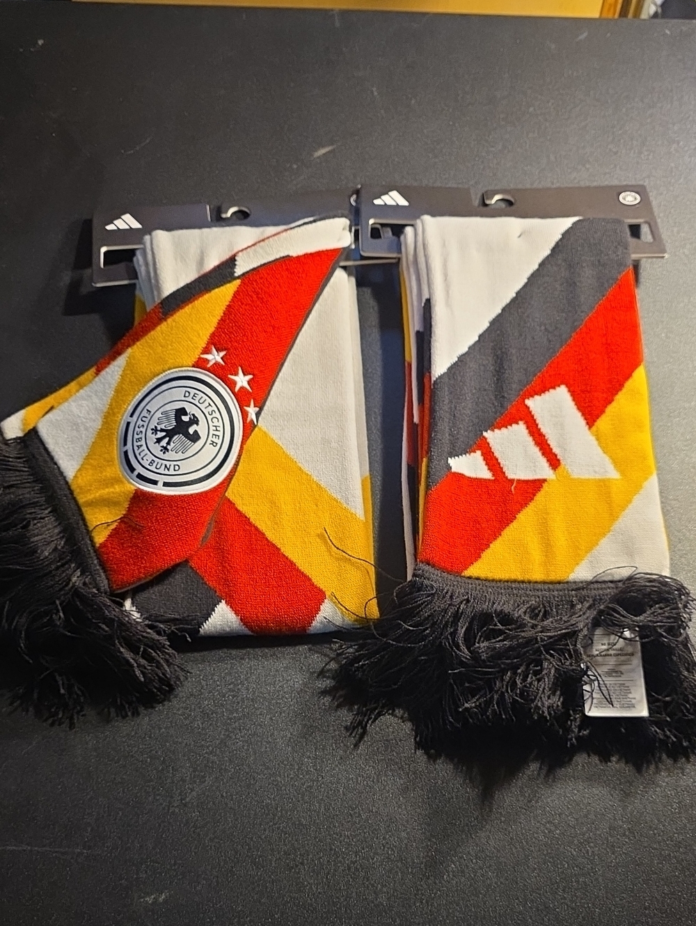 adidas Germany Crest Knit Scarf - Red, Yellow, Black, White Soccer